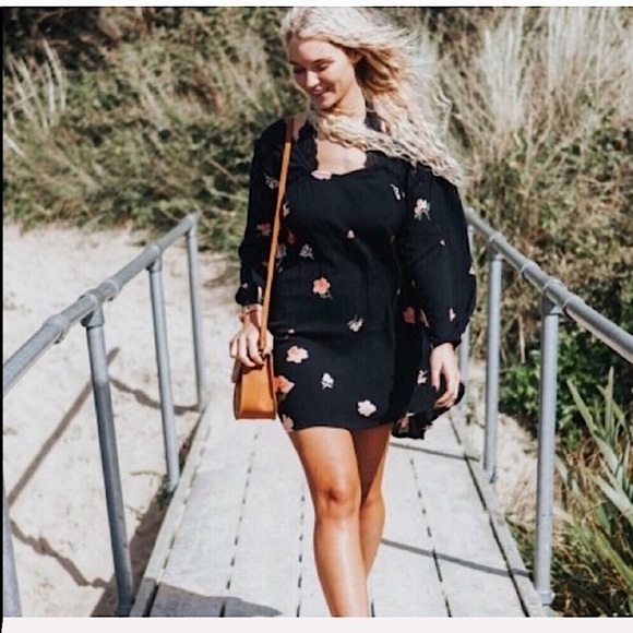 Billabong Black Floral Mini Dress - Picture 12 of 12